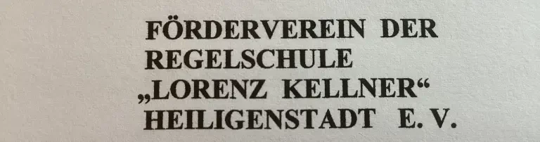 Förderverein der Regelschule „Lorenz Kellner“ Heiligenstadt e.V. Header