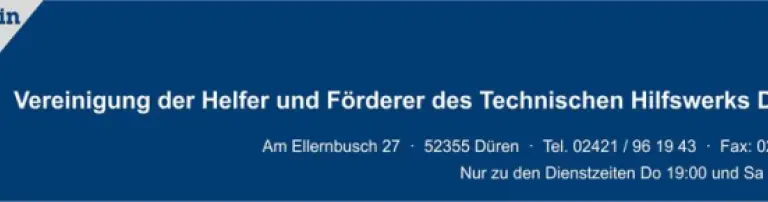 THW Helfervereinigung Düren e.V. Header