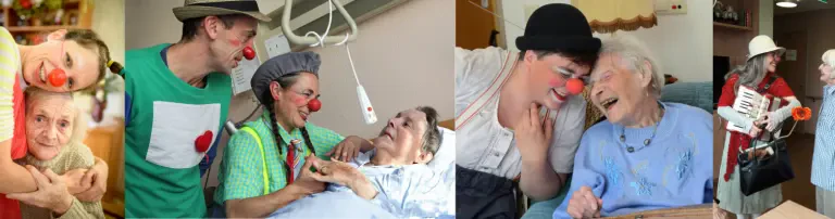 Freude und heilsame Momente durch Klinikclowns in Altenhilfeeinrichtungen Header