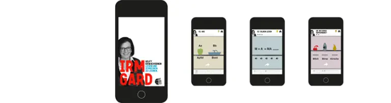 App IRMGARD - hilft Erwachsenen, Lesen und Schreiben zu lernen Header